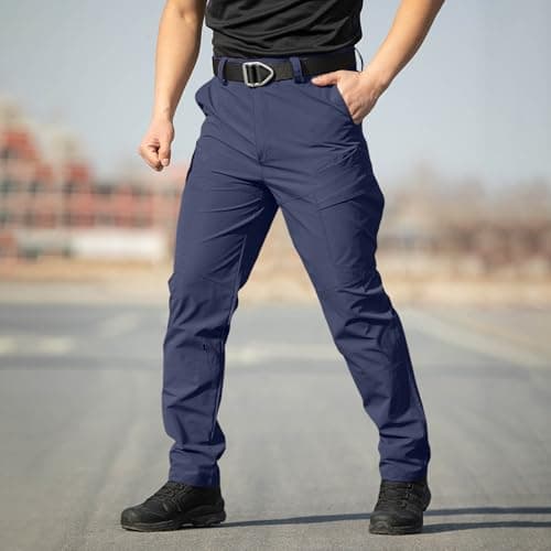 Cargo Pants for Men Work Construction Tactical Pants Lightweight Ripstop Military Pant with Pockets Outdoor Hiking Blue