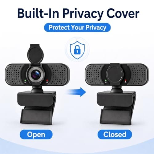 4K UHD Webcam with PDAF Autofocus, Dual Mics, Privacy Cover and Tripod — view 3