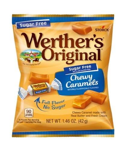 Werther's Original Chewy Caramels Sugar Free - Pack of 3 Bags - Perfect for Snacking on the Go or Stocking the Pantry - Great for Sharing — view 2