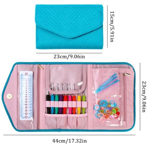 Blingcute Ergonomic Crochet Hook Set with Case, 82 PCS Crochet Starter Kit (0.6–10mm), Aluminum Hooks with Soft Grip, Complete Crochet Set for Beginners & Chunky Yarn — view 5