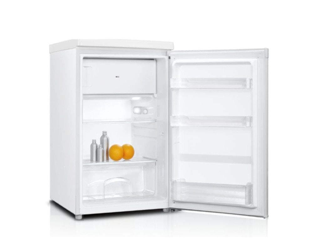 Haden HR111W Under Counter Fridge with Ice Box - Energy-Saving Manual Defrost Fridge, Perfect for Kitchen, Dorm, Office, or Small Space Refrigeration Needs