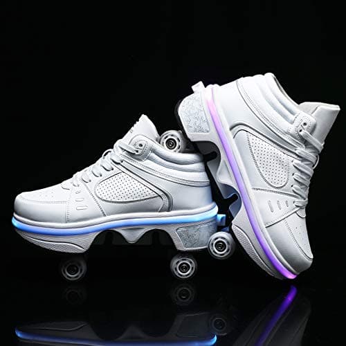 TAILORIA Four-Wheel Outdoor Roller Skate Shoes Unisex Roller Shoes Detachable Skate Shoes Kids Shoes with Wheels Skating Cool Running Shoes