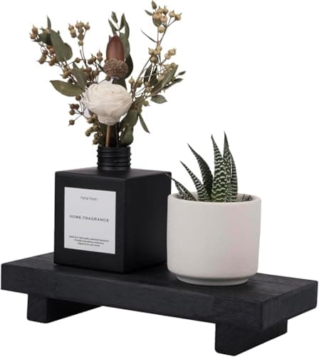 Wood Riser, Small Wooden Soap for Decor, Wood Tray for Vanity, Counter, Sink, Brown, Kitchen Counter (black)