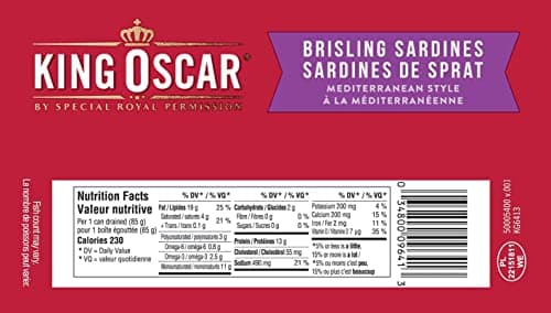 King Oscar, Brisling Sardines in Extra Virgin Olive Oil, Mediterranean Style, 106 Gram Cans (Pack of 12)