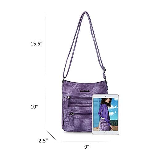Angel Barcelo Crossover Purse and Handbags Crossbody Bags for Women,Ultra Soft Leather Neatpack Bag Shoulder Purses for Girl (Stylish Purple)