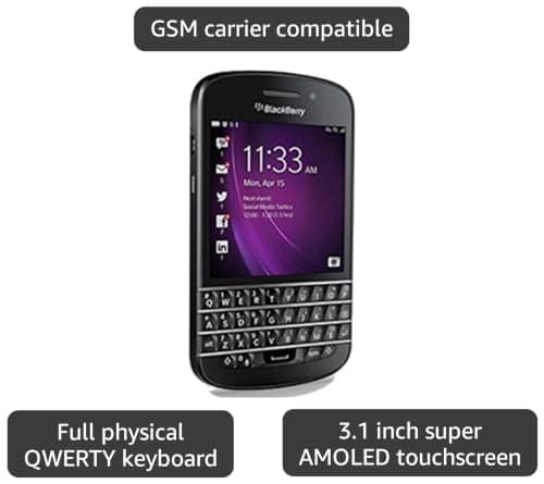 BlackBerry Q10 Unlocked Cellphone, 16GB, Black — view 2