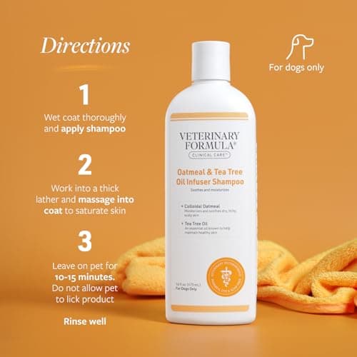 Veterinary Formula Clinical Care Dog Shampoo with Oatmeal and Tea Tree Oil, 16 oz – Gentle Shampoo for Dogs with Dry Skin, Soothes and Adds Moisture to Skin and Coat — view 4