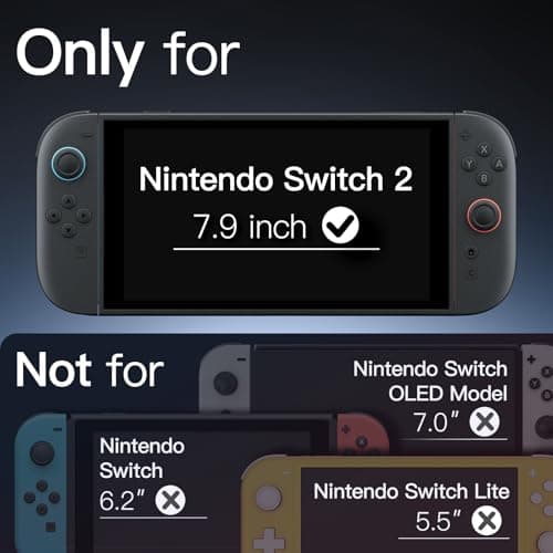 JETech Slim Dockable Case for Nintendo Switch 2 (2025) 7.9 Inch, Soft TPU Grip Cover for Joy-Con Detachable, Matte Carrying Protective PC Back Shell, Anti-Scratch (Light Purple)