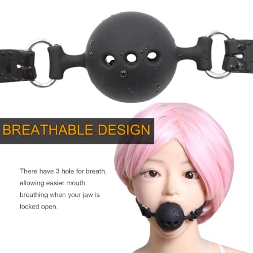 RYOZOCH Silicone Breathable Ball Gag for Adult Bondage Restraints Sex Play