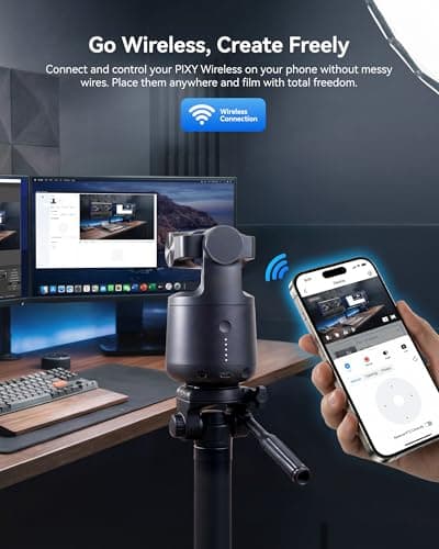 EMEET PIXY Wireless 4K Dual-Lens AI Tracking PTZ Streaming Camera with 1/2.55" Sensor, Gesture Control, Multi-Camera Live & Built-in 48kHz Mic, HDR, Live Streaming for YouTube, Facebook, Twitch — view 2