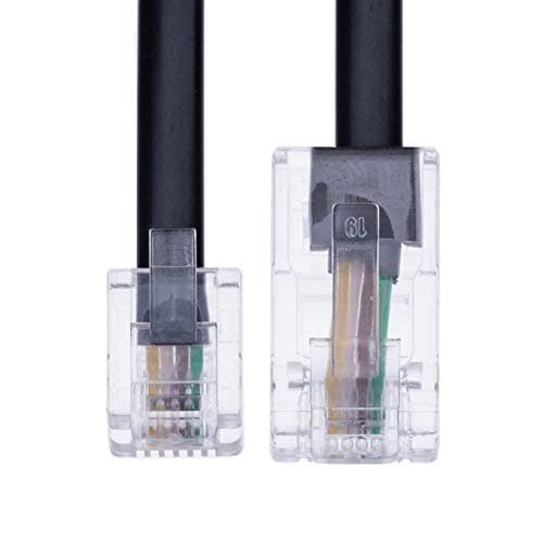 5m RJ11 to RJ45 Cable Phone Telephone Cord 6P4C to 8P8C Connector Plug for Landline Telephone (Black)