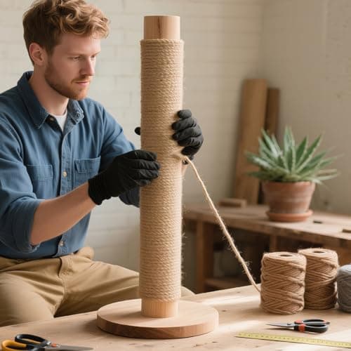 PerkDecor Jute Rope 6MM x 80FT Heavy Duty and Thick Twine Rope for Crafts Projects Gardening Bundling Cat Scratcher Scratching Post Tree Gift Wrapping Home Christmas Decoration (Brown 6mm* 80ft)