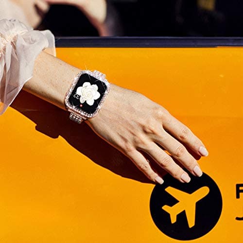 KADES Bling Case for Apple Watch 40mm with Built-in Screen Protector, Sparkling Rhinestone Protective Cover Compatible with Apple Watch Series SE3 SE2 6 5 4 SE (40mm, Clear) — view 4