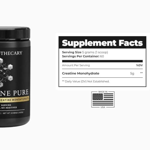 Dear Apothecary Creatine Pure - Micronized Creatine Monohydrate Powder 5g, 60 Servings, 300g, Unflavored, No Fillers, Vegan, Non-GMO, Gluten Free, Made in USA — view 2