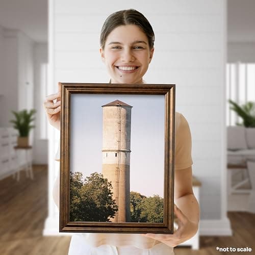 US Art Vintage Rustic Bronze 15x20 Picture Frame .75" Inch Wide - Farmhouse Decor for Wall Handmade Solid Wood Frames with Preinstalled Hangers and UV Blocking Plexiglass 20x15 Frame — view 3