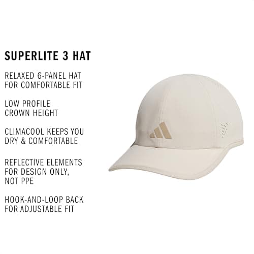 adidas Women's Superlite Hat – Lightweight Moisture-Wicking Cap for Workout and Training, Crystal Linen Beige/Trace Khaki/3, OSFA