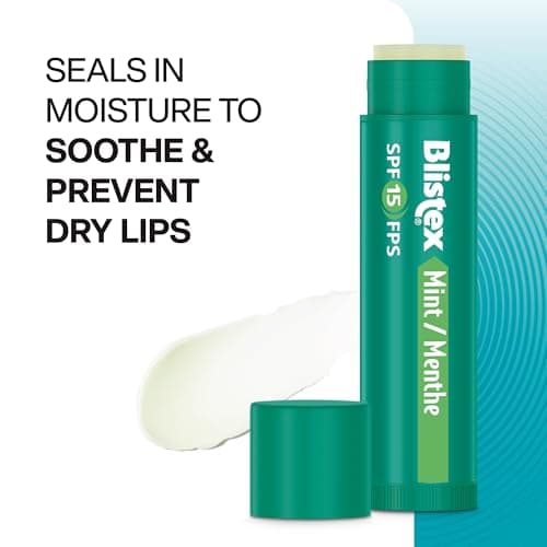 Blistex Medicated Mint Balm 3 Count, 0.15oz Ea. - Soothes and Protects - Advanced Medicated Lip Care for Dry, Chapped Lips, Specialized Solutions for Healthy Lips - SPF 15 Sun Protection