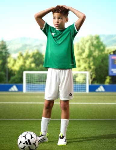 adidas Unisex-Kids Entrada26 Shorts, White/Black, Small — view 2