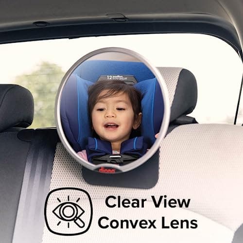 Diono Baby Car Mirror 2 Pack, Includes Safety Car Seat Mirror for Rear Facing Infant & See Me Too Rear View Baby Mirror Both Fully Adjustable with Wide Crystal Clear View, Shatterproof, Crash Tested
