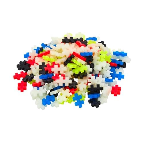 Plus-Plus - Glow Mix - 240 Pieces - Creative Building and Construction Set - Mix of 5 Glow in The Dark Colors in a Tube - Kids 5 to 12 Years - P4283