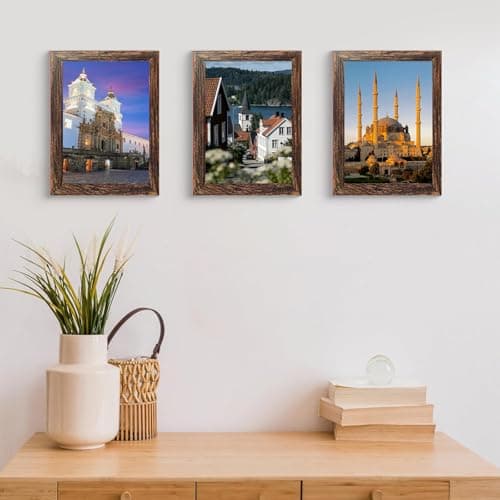BESCRCL 5x7 Picture Frame Wall or Tabletop, Engineered Wood Frames for 5 x 7 Picture, Brown, 1 Pack — view 4
