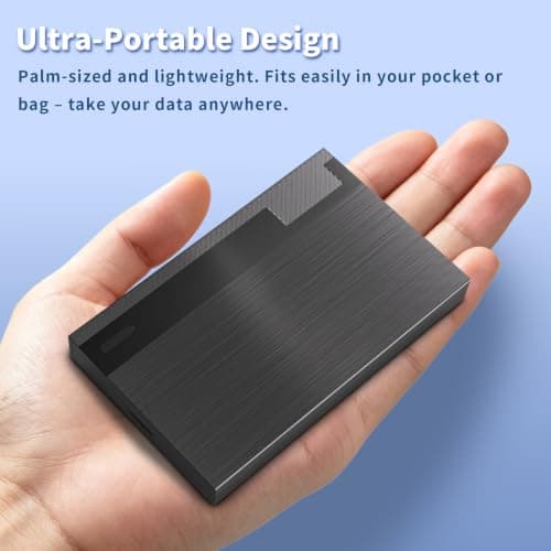 Alphami High-Speed PS5 External Hard Drive 160GB – Dual USB-A & Type-C Connectivity, Seamless Plug-and-Play Use Across Mac, PC, Laptop, Consoles– Perfect for Storage Movies, Music, Photos, Games — view 2