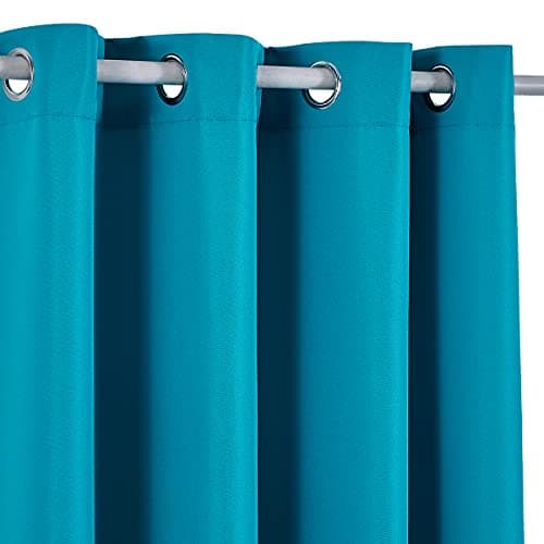 DREAM ART Outdoor Waterproof Privacy Curtains, Grommet Top Windproof Patio Drapes for Porch, Gazebo, Deck, UV Protection, 2 Panels, 54" Wx84 L (137x213 cm), Dark Teal
