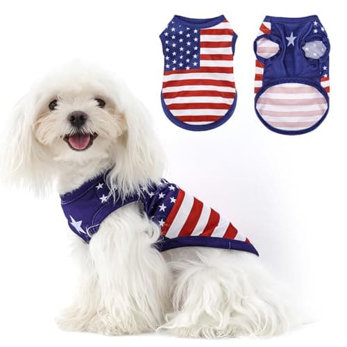 American Flag Inspired Dog Vest: Perfect Dog Shirt, Ideal Tank Top for Everyday Wear, Independence Day Celebrations Crafted Materials for a Cute and Stylish Look Blue S