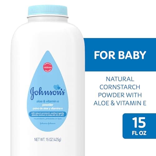 Johnson's Baby Powder with Naturally Derived Cornstarch, Aloe & Vitamin E for Delicate Skin, Hypoallergenic, Free of Parabens, Phthalates & Dyes for Gentle Baby Skin Care, 15 oz — view 3