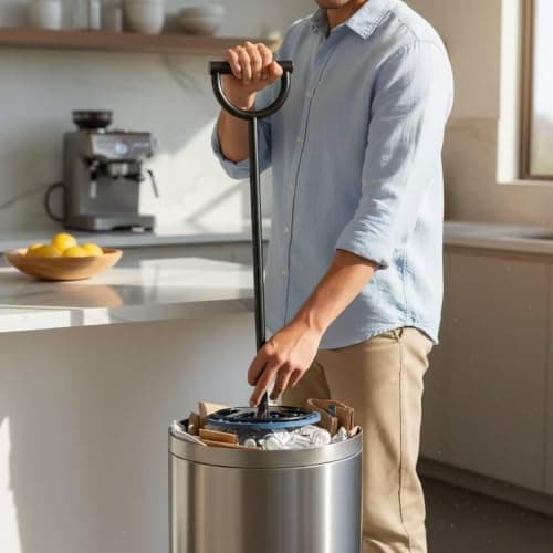 ＫＬＫＣＭＳ Trash Compactor for Kitchen Tamper Tool High Performance Manual Professional Metal — view 4