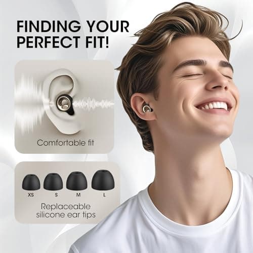Vosaf Ear Plugs for Sleeping, 45dB Silicone Ear Plugs for Noise Cancelling, Earplugs for Snoring, Concert & Shooting with 8 Eartips, Silicone Hearing Protection for Work, Travel(Graphite) — view 3