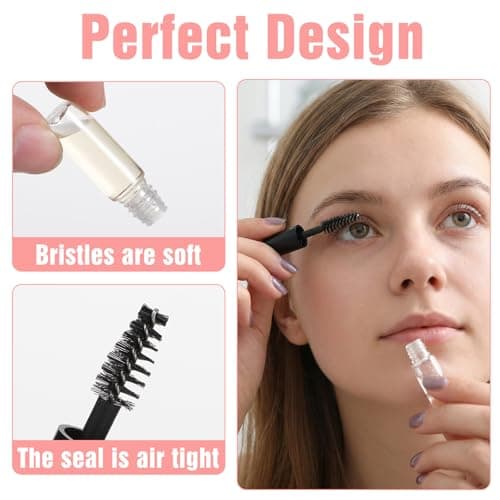 30Pcs Empty Mascara Tubes with Wand, 3ml Mascara Tubes Empty for Castor Oil, Mini Eyelash Cream Bottle with Brush Inserts, Small Sample Size Eyelash Growth packing Tube Container for Home Travel — view 2