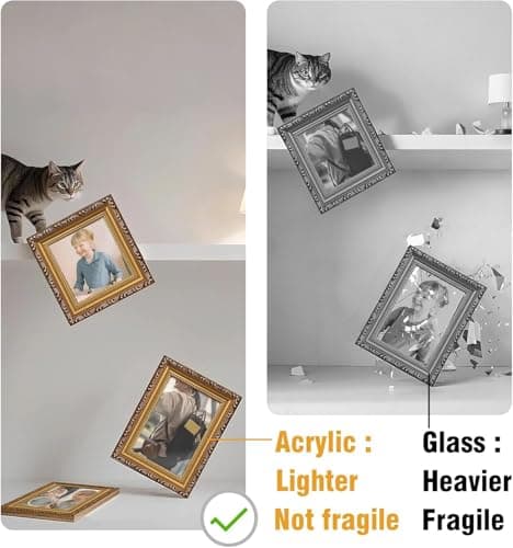 MIEVU 8.5×11 Picture Frame Gold - Picture Frames for Wall Hanging And Tabletop Display, Ornate Photo Frame for Poster,Vintage Frames,with Durable Plexiglass — view 3