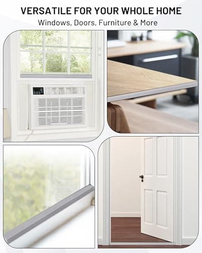 Air Conditioner Window Seal, 2 Roll of 1 in × 1 in × 6.5 ft Foam Stripe with Adhesive for Window AC Insulation, High Density Foam Tape Weather Stripping for Doors and Windows Insulation, AC Foam Tape — view 2