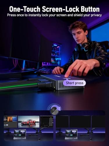 Lemorele 13-in-1 USB-C Docking Station, Triple Monitor Dock, DP 1.2 & 2×HDMI 2.0 4K@60Hz, DP DSC for 4K@30 Triple Display, 100W PD, Gigabit Ethernet, USB 3.0/2.0, SD/TF, Audio, for Windows Laptops — view 5