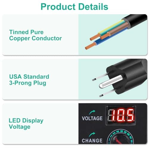 Universal Power Supply 3V~24V 3A 72W Adjustable Variable 3V 5V 9V 12V 18V 20V 24V AC/DC Adapter Charger, 100V-240V AC to DC Converter with 14 Tips, Polarity Converter and 4-Way Power Splitter Cable — view 5