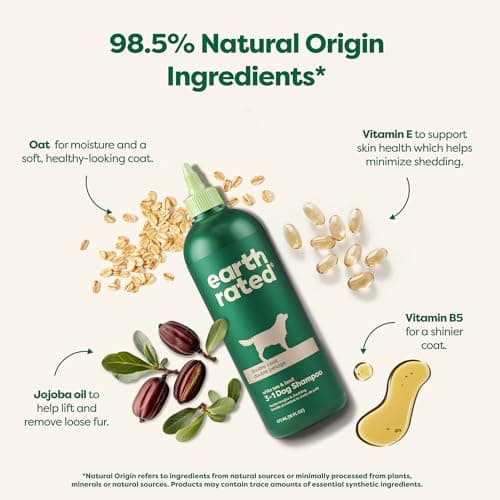Earth Rated Deshedding Dog Shampoo, Hypoallergenic 3-in-1, Shampoo & Conditioner for Dogs & Puppies, Deodorizing, 98.5% Natural Origin Ingredients, 16 oz — view 2