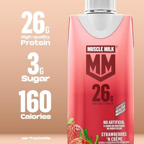 Muscle Milk High Protein Shake, Strawberry, 11 fl oz Cartons (12 Pack) — view 4