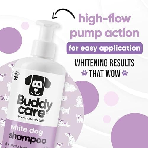 White Dog Shampoo by Buddycare | Dry Skin & Itchy Skin Relief for Smelly Dogs | Deep Cleansing Shampoo for Dogs Puppy Sensitive Skin | Dog Shampoo & Conditioner | with Aloe & Vitamin B5 (16.90oz) — view 3