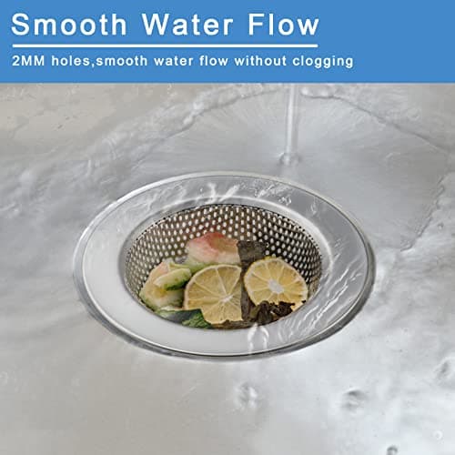 Honmein 2 Pcs Sink Strainer for Most Kitchen Sink Drain Basket, Upgraded Double-Layer Safe Design Kitchen Sink Strainer (Outer Diameter 4.5 Inch) — view 5