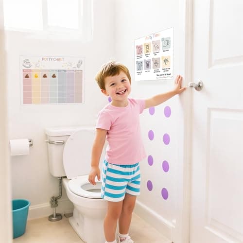17 Pcs Sticker Chart for Kids Potty Training, Daily Record Potty Training Sticker Chart for Girls with Poop and Pee Stickers Toilet Train Reward Charts for Toddlers Boy Girl (Chart17) — view 5