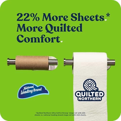 Quilted Northern Ultra Soft & Strong Toilet Paper, 18 Mega Rolls = 72 Regular Rolls, 5X Stronger*, Premium Soft Toilet Tissue — view 3