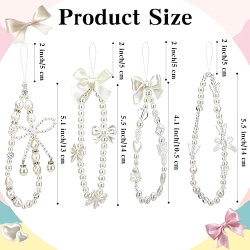 Phone Charms Strap Cellphone Charms 4 Pcs Camera Charm Strap Cute Phones Keychain Phones Bracelet Straps Phone Charm Wrist Straps for Bags Keychain Wallet Decoration Accessories for Women, Butterfly — view 2