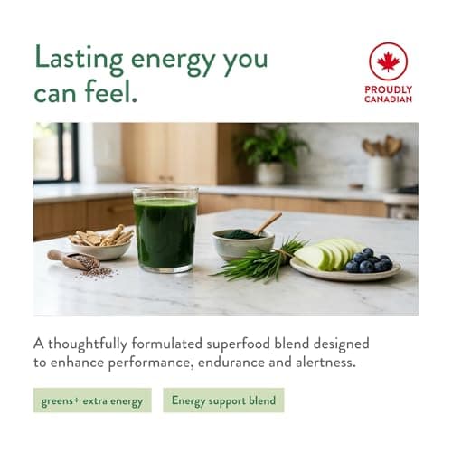 Genuine Health Greens Extra Energy - Supports Energy, Endurance & Brain Health - Superfood Greens Powder with Natural Caffeine - Natural Orange, 399g (30 Servings)