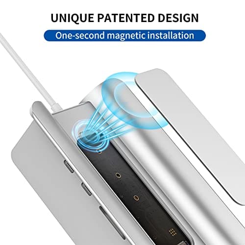 USB C Hub, Minisopuru Mac mini Dock Support M.2 NVMe/SATA SSD, 5 in 1 Stand & Docking Station Accessories with 2 USB C 10Gbps Data, TF& SD, M.2 SSD(Not Included) — view 5