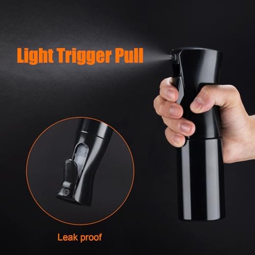 6.8OZ Continuous Spray Bottle - Hair Ultra Fine Mist Spray Bottles, Refillable Empty Water Sprayer, Leak Proof Portable Small Spray Bottle for Hairstyling, Skincare, Plants, Cleaning, Pets, Travel — view 3
