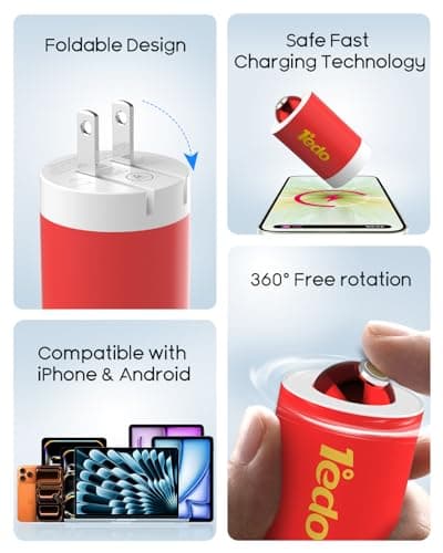 30W GaN USB-C Wall Charger, Foldable Plug Fast Charging for Tablet & Phones — view 2