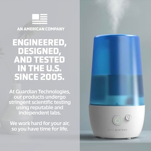 PureGuardian 1-Gallon Ultrasonic Cool Mist Humidifier with Essential Oil Tray, 70-Hour Run Time on Low, Covers 320 Sq, Ft, Silver Clean Protection, Filter Free for Bedrooms, Offices, Home, H965AR — view 2