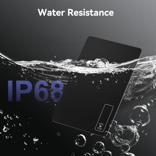 Wallet Tracker Card (Compatible for iOS only), 0.07in Slim Tracking Card, IP68 Waterproof Bluetooth Tracker Compatible with Apple Find My, Wireless Charging Item Locator for Purse, Passports — view 3