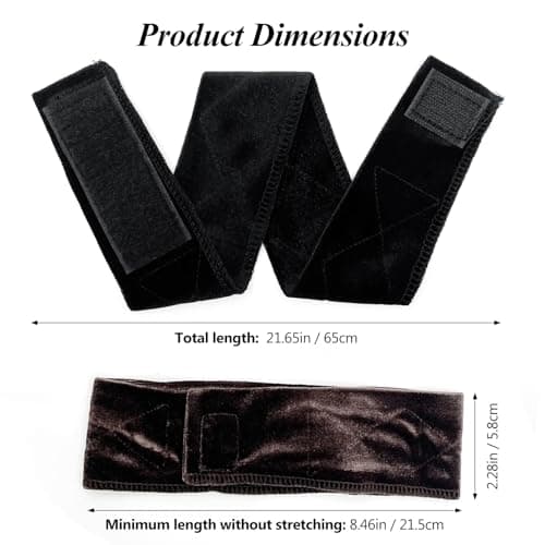 Gmlawsc Black and Brown Adjustable Velvet Wig Grip Headband – 2-Pack Comfortable Non-Slip Wig Band — view 3